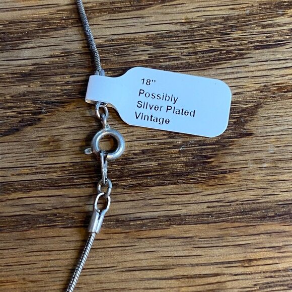 18" Snake Chain Necklace Possibly Silver-Plated Vintage Jewelry - Picture 4 of 5